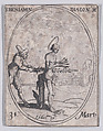 S. Benjamin, diacre (St. Benjamin, Deacon), March 31st, from "Les Images De Tous Les Saincts et Saintes de L'Année" (Images of All of the Saints and Religious Events of the Year), Jacques Callot  French, Etching; second state of two (Lieure)