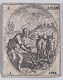St. Richard, April 3rd, from "Les Images De Tous Les Saincts et Saintes de L'Année" (Images of All of the Saints and Religious Events of the Year), Jacques Callot  French, Etching; second state of two (Lieure)