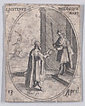S. Justin, philosophe (St. Justin, Philosopher), April 13th, from "Les Images De Tous Les Saincts et Saintes de L'Année" (Images of All of the Saints and Religious Events of the Year), Jacques Callot  French, Etching; second state of two (Lieure)
