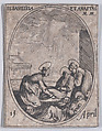 Ste. Basilisse et Ste. Anastasie (St. Basilissa and St. Anastasia), April 15th, from "Les Images De Tous Les Saincts et Saintes de L'Année" (Images of All of the Saints and Religious Events of the Year), Jacques Callot  French, Etching; second state of two (Lieure)
