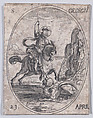 S. Georges (St. George), April 23rd, from "Les Images De Tous Les Saincts et Saintes de L'Année" (Images of All of the Saints and Religious Events of the Year), Jacques Callot French, Etching; second state of two (Lieure)