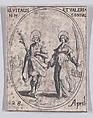 S. Vital et Ste. Valérie (St. Vitalis and St. Valeria), April 28th, from "Les Images De Tous Les Saincts et Saintes de L'Année" (Images of All of the Saints and Religious Events of the Year), Jacques Callot  French, Etching; second state of two (Lieure)