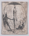 S. Marien, martyre (St. Marianus, Martyr), April 30th, from "Les Images De Tous Les Saincts et Saintes de L'Année" (Images of All of the Saints and Religious Events of the Year), Jacques Callot  French, Etching; second state of two (Lieure)