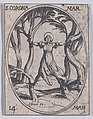 Ste. Couronne, martyre (St. Corona, Martyr), May 14th, from "Les Images De Tous Les Saincts et Saintes de L'Année" (Images of All of the Saints and Religious Events of the Year), Jacques Callot  French, Etching; second state of two (Lieure)