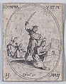 Ste. Dimpre, vierge et martyre (St. Dymphna, Virgin and Martyr), May 15th, from "Les Images De Tous Les Saincts et Saintes de L'Année" (Images of All of the Saints and Religious Events of the Year), Jacques Callot  French, Etching; second state of two (Lieure)