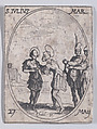 St. Jules, martyr (St. Julius, Martyr), May 27th, from "Les Images De Tous Les Saincts et Saintes de L'Année" (Images of All of the Saints and Religious Events of the Year), Jacques Callot French, Etching; second state of two (Lieure)