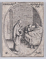 Ste. Marguerite, Reine de Écosse (St. Margaret, Queen of Scotland), June 10th, from "Les Images De Tous Les Saincts et Saintes de L'Année" (Images of All of the Saints and Religious Events of the Year), Jacques Callot  French, Etching; second state of two (Lieure)