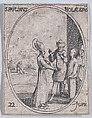 S. Paulin, évêque de Nole (St. Paulinas, Bishop of Nolas), June 22nd, from "Les Images De Tous Les Saincts et Saintes de L'Année" (Images of All of the Saints and Religious Events of the Year), Jacques Callot French, Etching; second state of two (Lieure)