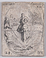Ste. Potamienne et Ste. Marcelle, martyres (St. Potamiaena and St. Marcella, Martyrs), June 28th, from "Les Images De Tous Les Saincts et Saintes de L'Année" (Images of All of the Saints and Religious Events of the Year), Jacques Callot French, Etching; second state of two (Lieure)