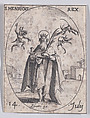 S. Henri, roi (St. Henry, King), July 14th, from "Les Images De Tous Les Saincts et Saintes de L'Année" (Images of All of the Saints and Feast Days of the Year), Jacques Callot French, Etching; second state of two (Lieure)