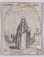 Ste. Claire, vierge (St. Clare, Virgin), August 12th, from "Les Images De Tous Les Saincts et Saintes de L'Année" (Images of All of the Saints and Religious Events of the Year), Jacques Callot  French, Etching; second state of two (Lieure)