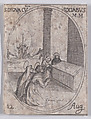 Ste. Digne et Ses Compagnes (St. Digna and Her Companions (including St. Hilaria)), August 12th, from "Les Images De Tous Les Saincts et Saintes de L'Année" (Images of All of the Saints and Religious Events of the Year), Jacques Callot French, Etching; second state of two (Lieure)