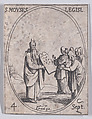 S. Moïse, législateur (St. Moses, Legislator), September 4th, from "Les Images De Tous Les Saincts et Saintes de L'Année" (Images of All of the Saints and Religious Events of the Year), Jacques Callot  French, Etching; second state of two (Lieure)