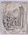 L'Exaltation de la Sainte-Croix (The Exaltation of the Holy Cross), September 14th, from "Les Images De Tous Les Saincts et Saintes de L'Année" (Images of All of the Saints and Religious Events of the Year), Jacques Callot  French, Etching; second state of two (Lieure)