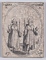 S. Cosme et S. Damien, martyrs (St. Cosmas and St. Damian, Martyrs), September 27th, from "Les Images De Tous Les Saincts et Saintes de L'Année" (Images of All of the Saints and Religious Events of the Year), Jacques Callot  French, Etching; second state of two (Lieure)