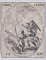 Le Saint Ange Gardien (The Guardian Angel), September 29th, from "Les Images De Tous Les Saincts et Saintes de L'Année" (Images of All of the Saints and Religious Events of the Year), Jacques Callot  French, Etching; second state of two (Lieure)