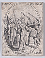 Ste. Ursule et Ses Compagnes (St. Ursula and Her Companions), October 21st, from "Les Images De Tous Les Saincts et Saintes de L'Année" (Images of All of the Saints and Religious Events of the Year), Jacques Callot  French, Etching; second state of two (Lieure)