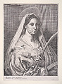 St. Catherine of Alexandria, Wenceslaus Hollar  Bohemian, Etching and engraving; first state of two