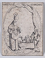 S. Brice, évêque et S. Emilianus (St. Brice, Bishop and St. Emilianus), November 13th, from "Les Images De Tous Les Saincts et Saintes de L'Année" (Images of All of the Saints and Religious Events of the Year), Jacques Callot  French, Etching; second state of two (Lieure)