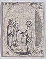 Ste. Elisabeth, Reine de Hongrie (St. Elizabeth, Queen of Hungary), November 19th, from "Les Images De Tous Les Saincts et Saintes de L'Année" (Images of All of the Saints and Religious Events of the Year), Jacques Callot  French, Etching; second state of two (Lieure)