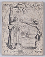 S. Edmund, Roi d'Angleterre, Martyr (St. Edmund, King of England, Martyr), November 20th, from "Les Images De Tous Les Saincts et Saintes de L'Année" (Images of All of the Saints and Religious Events of the Year), Jacques Callot  French, Etching; second state of two (Lieure)