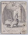 Ste. Cécile, vierge et martyre (St. Cecilia, Virgin and Martyr), November 22nd, from "Les Images De Tous Les Saincts et Saintes de L'Année" (Images of All of the Saints and Religious Events of the Year), Jacques Callot  French, Etching; second state of two (Lieure)