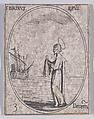 S. Birin, évêque (St. Birinus, Bishop), December 3rd, from "Les Images De Tous Les Saincts et Saintes de L'Année" (Images of All of the Saints and Religious Events of the Year), Jacques Callot  French, Etching; second state of two (Lieure)