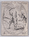 Ste. Denise et Son Fils (St. Dionysia and Her Son), December 6th, from "Les Images De Tous Les Saincts et Saintes de L'Année" (Images of All of the Saints and Religious Events of the Year), Jacques Callot  French, Etching; second state of two (Lieure)