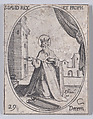 S. David, roi et prophète (St. David, King and Prophet), December 29th, from "Les Images De Tous Les Saincts et Saintes de L'Année" (Images of All of the Saints and Religious Events of the Year), Jacques Callot  French, Etching; second state of two (Lieure)