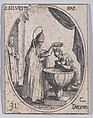 S. Silvestre, pape (St. Sylvester, Pope), December 31st, from "Les Images De Tous Les Saincts et Saintes de L'Année" (Images of All of the Saints and Religious Events of the Year), Jacques Callot  French, Etching; second state of two (Lieure)