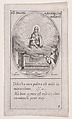 La Vierge et l'Enfant Jésus apparaissent au milieu d'un nuage sur un autel au pied duquel un reine est agenouillée en prières, au bas à droite (The Virgin and Christ Child Seated Amidst Clouds on an Altar, beneath which a Queen Kneels in Prayer at Lower Right), Third Sunday after Pentecost, scene 9 from Images des Fêtes Mobiles (Images of Moveable Feasts from the Christian Calendar), part of "Les Images De Tous Les Saincts et Saintes de L'Année" (Images of All of the Saints and Religious Events of the Year), Jacques Callot  French, Etching; fourth state of five (Lieure)