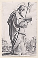 St. Matthias, from "Les Grands Apôtres Debout, Représentant Le Sauveur, La Bienheureuse Marie et Les Saints Apôtres" (The Large Standing Apostles, Representing The Savior, The Blessed Mary and The Apostles), Jacques Callot  French, Etching; first state of three (Lieure)