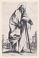 St. Simon, from "Les Grands Apôtres Debout, Représentant Le Sauveur, La Bienheureuse Marie et Les Saints Apôtres" (The Large Standing Apostles, Representing The Savior, The Blessed Mary and The Apostles), Jacques Callot  French, Etching; second state of three (Lieure)