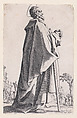 St. Matthew, from "Les Grands Apôtres Debout, Représentant Le Sauveur, La Bienheureuse Marie et Les Saints Apôtres" (The Large Standing Apostles, Representing The Savior, The Blessed Mary and The Apostles), Jacques Callot  French, Etching; second state of three (Lieure)