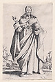 St. Peter, from "Les Grands Apôtres Debout, Représentant Le Sauveur, La Bienheureuse Marie et Les Saints Apôtres" (The Large Standing Apostles, Representing The Savior, The Blessed Mary and The Apostles), Jacques Callot  French, Etching; second state of three (Lieure)