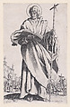 St. Philip, from "Les Grands Apôtres Debout, Représentant Le Sauveur, La Bienheureuse Marie et Les Saints Apôtres" (The Large Standing Apostles, Representing The Savior, The Blessed Mary and The Apostles), Jacques Callot  French, Etching; second state of three (Lieure)