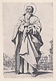 St. Bartholomew, from "Les Grands Apôtres Debout, Représentant Le Sauveur, La Bienheureuse Marie et Les Saints Apôtres" (The Large Standing Apostles, Representing The Savior, The Blessed Mary and The Apostles), Jacques Callot  French, Etching; second state of three (Lieure)