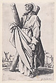St. Andrew, from "Les Grands Apôtres Debout, Représentant Le Sauveur, La Bienheureuse Marie et Les Saints Apôtres" (The Large Standing Apostles, Representing The Savior, The Blessed Mary and The Apostles), Jacques Callot  French, Etching; second state of three (Lieure)