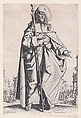St. James Major, from "Les Grands Apôtres Debout, Représentant Le Sauveur, La Bienheureuse Marie et Les Saints Apôtres" (The Large Standing Apostles, Representing The Savior, The Blessed Mary and The Apostles), Jacques Callot  French, Etching; second state of three (Lieure)