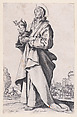 St. John the Evangelist, from "Les Grands Apôtres Debout, Représentant Le Sauveur, La Bienheureuse Marie et Les Saints Apôtres" (The Large Standing Apostles, Representing The Savior, The Blessed Mary and The Apostles), Jacques Callot  French, Etching; second state of three (Lieure)