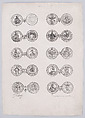 4th Plate, Featuring 10 Coins Issued by European Princes in the 16th and 17th centuries, from Les Monnaies (The Currencies), Jacques Callot French, Etching