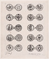 Plate 5, Featuring 10 Coins Issued by European Princes in the 16th and 17th centuries, from "Les Monnaies" (The Currencies), Jacques Callot  French, Etching