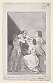 Two brothers killing their sister's lover in her presence; folio 77 (recto) from the Madrid Album "B", Goya (Francisco de Goya y Lucientes)  Spanish, Brush and point of brush, carbon black washes