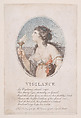 Vigilance, Francesco Bartolozzi Italian, Etching and stipple engraving, printed in color; second state