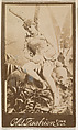 Actress leaning against prop tree, from the Actresses series (N664) promoting Old Fashion Fine Cut Tobacco, Albumen photograph