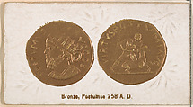 Bronze, Postumus, 258 A.D., from the Ancient Coins series (N180) issued by Wm. S. Kimball & Co., William S. Kimball & Company, Commercial color lithograph