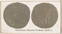 Tetradrachm, Alexander the Great, 336 B.C., from the Ancient Coins series (N180) issued by Wm. S. Kimball & Co., William S. Kimball & Company, Commercial color lithograph