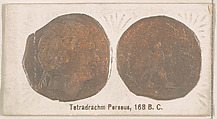 Tetradrachm Perseus, 168 B.C., from the Ancient Coins series (N180) issued by Wm. S. Kimball & Co., William S. Kimball & Company, Commercial color lithograph