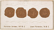 Alexander Jannaeus, 105 B.C. / Queen Alexandra, 78 B.C., from the Ancient Coins series (N180) issued by Wm. S. Kimball & Co., William S. Kimball & Company, Commercial color lithograph