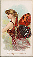Card 42, Argynnis Idalia, from the Butterflies series (N183) issued by Wm. S. Kimball & Co., William S. Kimball & Company, Commercial color lithograph
